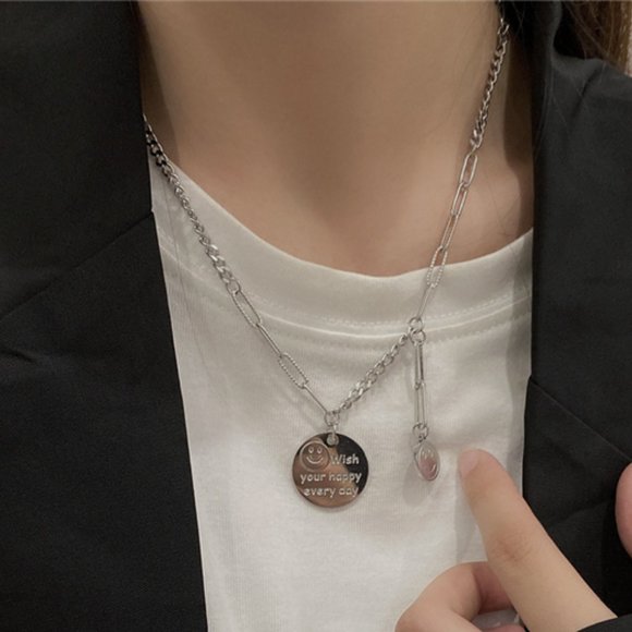 Smiley Pendant Necklace - Picture 1 of 9